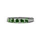 4 - Roena 0.86 ctw Green Garnet Round (3.80 mm) & (3.30 mm) 5 Stone Wedding Band 