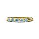 4 - Roena 0.66 ctw Aquamarine Round (3.80 mm) & (3.30 mm) 5 Stone Wedding Band 