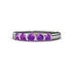 4 - Roena 0.66 ctw Amethyst Round (3.80 mm) & (3.30 mm) 5 Stone Wedding Band 