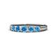 4 - Roena 0.74 ctw Blue Topaz Round (3.80 mm) & (3.30 mm) 5 Stone Wedding Band 