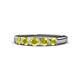 4 - Roena 0.76 ctw Yellow Diamond Round (3.80 mm) & (3.30 mm) 5 Stone Wedding Band 