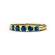 4 - Roena 0.76 ctw Blue Diamond Round (3.80 mm) & (3.30 mm) 5 Stone Wedding Band 