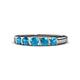 4 - Roena 0.75 ctw London Blue Topaz Round (3.80 mm) & (3.30 mm) 5 Stone Wedding Band 