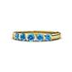 4 - Roena 0.74 ctw Blue Topaz Round (3.80 mm) & (3.30 mm) 5 Stone Wedding Band 