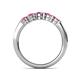 6 - Roena 0.80 ctw Pink Sapphire Round (3.80 mm) & (3.30 mm) 5 Stone Wedding Band 