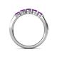 6 - Roena 0.66 ctw Amethyst Round (3.80 mm) & (3.30 mm) 5 Stone Wedding Band 