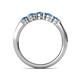 6 - Roena 0.74 ctw Blue Topaz Round (3.80 mm) & (3.30 mm) 5 Stone Wedding Band 