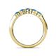 6 - Roena 0.74 ctw Blue Topaz Round (3.80 mm) & (3.30 mm) 5 Stone Wedding Band 
