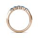 6 - Roena 0.74 ctw Blue Topaz Round (3.80 mm) & (3.30 mm) 5 Stone Wedding Band 