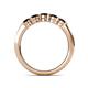6 - Roena 0.86 ctw Red Garnet Round (3.80 mm) & (3.30 mm) 5 Stone Wedding Band 