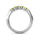 6 - Roena 0.76 ctw Yellow Diamond Round (3.80 mm) & (3.30 mm) 5 Stone Wedding Band 