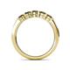6 - Roena 0.76 ctw Smoky Quartz Round (3.80 mm) & (3.30 mm) 5 Stone Wedding Band 