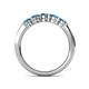 6 - Roena 0.75 ctw London Blue Topaz Round (3.80 mm) & (3.30 mm) 5 Stone Wedding Band 