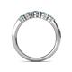 6 - Roena 0.66 ctw Aquamarine Round (3.80 mm) & (3.30 mm) 5 Stone Wedding Band 