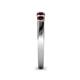 5 - Roena 0.86 ctw Red Garnet Round (3.80 mm) & (3.30 mm) 5 Stone Wedding Band 