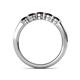 6 - Roena 0.86 ctw Red Garnet Round (3.80 mm) & (3.30 mm) 5 Stone Wedding Band 