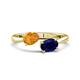 1 - Afra 1.55 ctw Citrine Pear Shape (7x5 mm) & Blue Sapphire Oval Shape (7x5 mm) Toi Et Moi Engagement Ring 