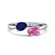 1 - Afra 1.90 ctw Blue Sapphire Pear Shape (7x5 mm) & Pink Sapphire Oval Shape (7x5 mm) Toi Et Moi Engagement Ring 