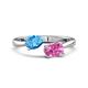 1 - Afra 1.85 ctw Blue Topaz Pear Shape (7x5 mm) & Pink Sapphire Oval Shape (7x5 mm) Toi Et Moi Engagement Ring 