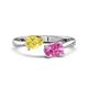 1 - Afra 1.90 ctw Yellow Sapphire Pear Shape (7x5 mm) & Pink Sapphire Oval Shape (7x5 mm) Toi Et Moi Engagement Ring 