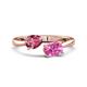 1 - Afra 1.70 ctw Pink Tourmaline Pear Shape (7x5 mm) & Pink Sapphire Oval Shape (7x5 mm) Toi Et Moi Engagement Ring 