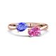 1 - Afra 1.75 ctw Tanzanite Pear Shape (7x5 mm) & Pink Sapphire Oval Shape (7x5 mm) Toi Et Moi Engagement Ring 