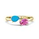 1 - Afra 1.35 ctw Turquoise Pear Shape (7x5 mm) & Pink Sapphire Oval Shape (7x5 mm) Toi Et Moi Engagement Ring 