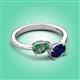 3 - Afra 1.76 ctw Lab Created Alexandrite Pear Shape (7x5 mm) & Blue Sapphire Oval Shape (7x5 mm) Toi Et Moi Engagement Ring 