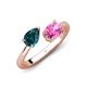 4 - Afra 1.85 ctw London Blue Topaz Pear Shape (7x5 mm) & Pink Sapphire Oval Shape (7x5 mm) Toi Et Moi Engagement Ring 