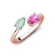 4 - Afra 1.35 ctw Opal Pear Shape (7x5 mm) & Pink Sapphire Oval Shape (7x5 mm) Toi Et Moi Engagement Ring 