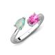 4 - Afra 1.35 ctw Opal Pear Shape (7x5 mm) & Pink Sapphire Oval Shape (7x5 mm) Toi Et Moi Engagement Ring 