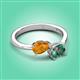 3 - Afra 1.81 ctw Citrine Pear Shape (7x5 mm) & Lab Created Alexandrite Oval Shape (7x5 mm) Toi Et Moi Engagement Ring 