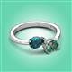 3 - Afra 2.01 ctw London Blue Topaz Pear Shape (7x5 mm) & Lab Created Alexandrite Oval Shape (7x5 mm) Toi Et Moi Engagement Ring 