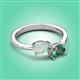 3 - Afra 1.51 ctw Opal Pear Shape (7x5 mm) & Lab Created Alexandrite Oval Shape (7x5 mm) Toi Et Moi Engagement Ring 