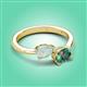 3 - Afra 1.51 ctw Opal Pear Shape (7x5 mm) & Lab Created Alexandrite Oval Shape (7x5 mm) Toi Et Moi Engagement Ring 