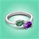3 - Afra 1.58 ctw Lab Created Alexandrite Pear Shape (7x5 mm) & Amethyst Oval Shape (7x5 mm) Toi Et Moi Engagement Ring 