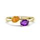 1 - Afra 1.37 ctw Citrine Pear Shape (7x5 mm) & Amethyst Oval Shape (7x5 mm) Toi Et Moi Engagement Ring 