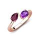 4 - Afra 1.62 ctw Rhodolite Garnet Pear Shape (7x5 mm) & Amethyst Oval Shape (7x5 mm) Toi Et Moi Engagement Ring 