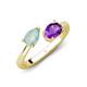 4 - Afra 1.07 ctw Opal Pear Shape (7x5 mm) & Amethyst Oval Shape (7x5 mm) Toi Et Moi Engagement Ring 