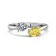 1 - Afra 1.75 ctw IGI Certified Lab Grown Diamond  Pear Shape (7x5 mm) & Yellow Sapphire Oval Shape (7x5 mm) Toi Et Moi Engagement Ring 