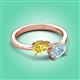 3 - Afra 1.62 ctw Yellow Sapphire Pear Shape (7x5 mm) & Aquamarine Oval Shape (7x5 mm) Toi Et Moi Engagement Ring 