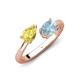 4 - Afra 1.62 ctw Yellow Sapphire Pear Shape (7x5 mm) & Aquamarine Oval Shape (7x5 mm) Toi Et Moi Engagement Ring 