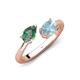 4 - Afra 1.58 ctw Lab Created Alexandrite Pear Shape (7x5 mm) & Aquamarine Oval Shape (7x5 mm) Toi Et Moi Engagement Ring 