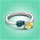 3 - Afra 1.85 ctw London Blue Topaz Pear Shape (7x5 mm) & Yellow Sapphire Oval Shape (7x5 mm) Toi Et Moi Engagement Ring 