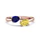 1 - Afra 1.90 ctw Blue Sapphire Pear Shape (7x5 mm) & Yellow Sapphire Oval Shape (7x5 mm) Toi Et Moi Engagement Ring 