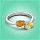 3 - Afra 1.65 ctw Citrine Pear Shape (7x5 mm) & Yellow Sapphire Oval Shape (7x5 mm) Toi Et Moi Engagement Ring 