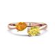 1 - Afra 1.65 ctw Citrine Pear Shape (7x5 mm) & Yellow Sapphire Oval Shape (7x5 mm) Toi Et Moi Engagement Ring 