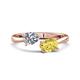 1 - Afra 1.85 ctw Moissanite Pear Shape (7x5 mm) & Yellow Sapphire Oval Shape (7x5 mm) Toi Et Moi Engagement Ring 