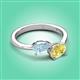 3 - Afra 1.60 ctw Aquamarine Pear Shape (7x5 mm) & Yellow Sapphire Oval Shape (7x5 mm) Toi Et Moi Engagement Ring 