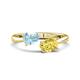 1 - Afra 1.60 ctw Aquamarine Pear Shape (7x5 mm) & Yellow Sapphire Oval Shape (7x5 mm) Toi Et Moi Engagement Ring 